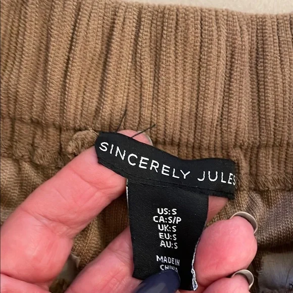 Woman's Sincerely Jules Tan Corduroy High Waist Pants - Picture 2 of 8